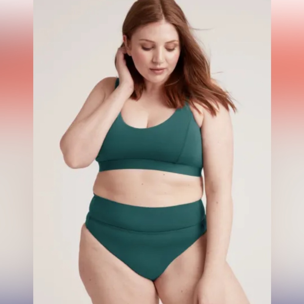 Knix Bikini Set NWT Santa Monica Scoop & Bondi High Rise Pacifica Green Large